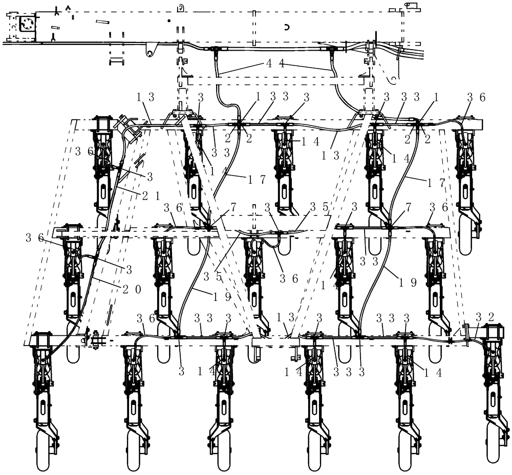 Схема запчастей Case IH 800 - (35.900.39) - HYDRAULICS - 60 12" INNER WING TRIP LIFT CCT (35) - HYDRAULIC SYSTEMS