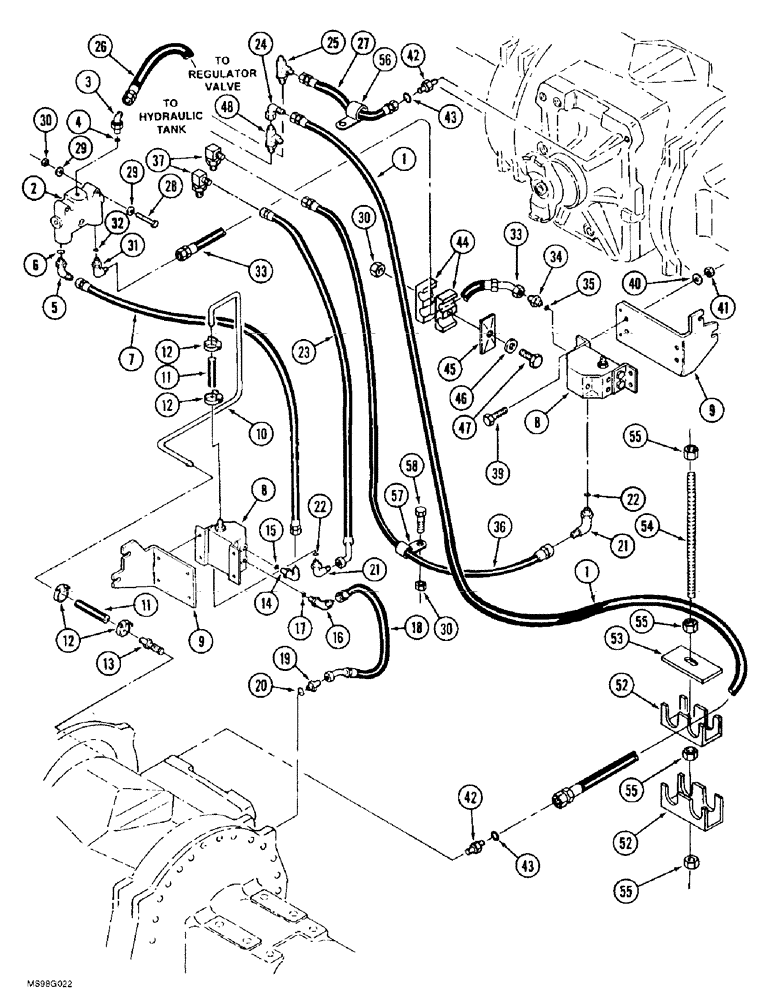 Схема запчастей Case IH 9370 QUADTRAC - (8-102) - AXLE HYDRAULICS, AXLE LUBRICATION AND COOLING CIRCUIT (08) - HYDRAULICS