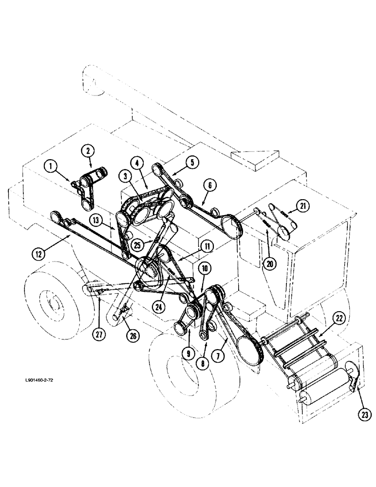 Схема запчастей Case IH 1670 - (1-14) - PICTORIAL INDEX, BELTS, CHAINS (00) - PICTORIAL INDEX