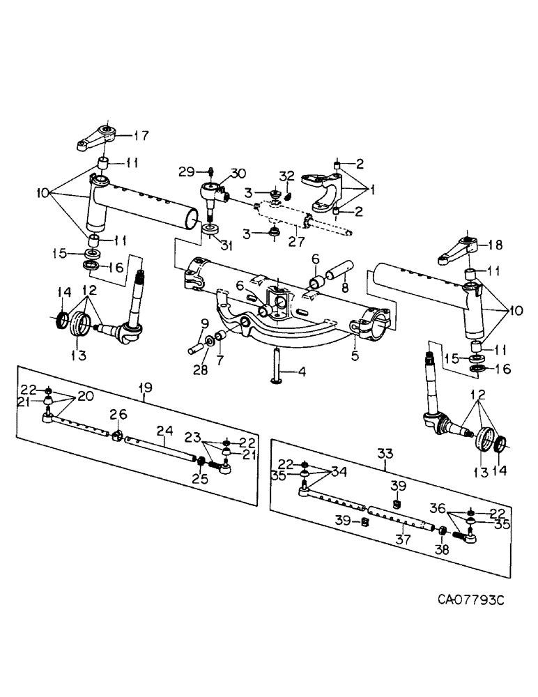 Схема запчастей Case IH 3688HC - (14-2) - SUSPENSION, ADJUSTABLE WIDE TREAD FRONT AXLE Suspension
