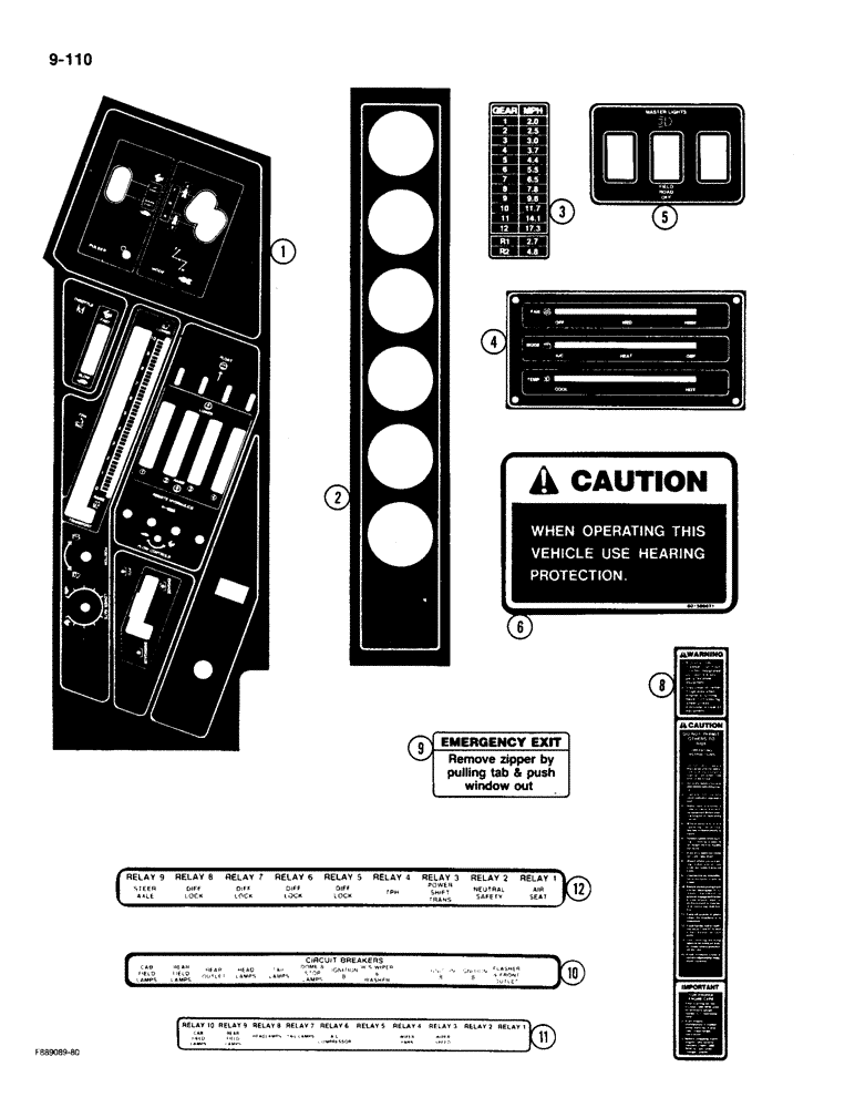 Схема запчастей Case IH 9180 - (9-110) - DECALS (09) - CHASSIS/ATTACHMENTS