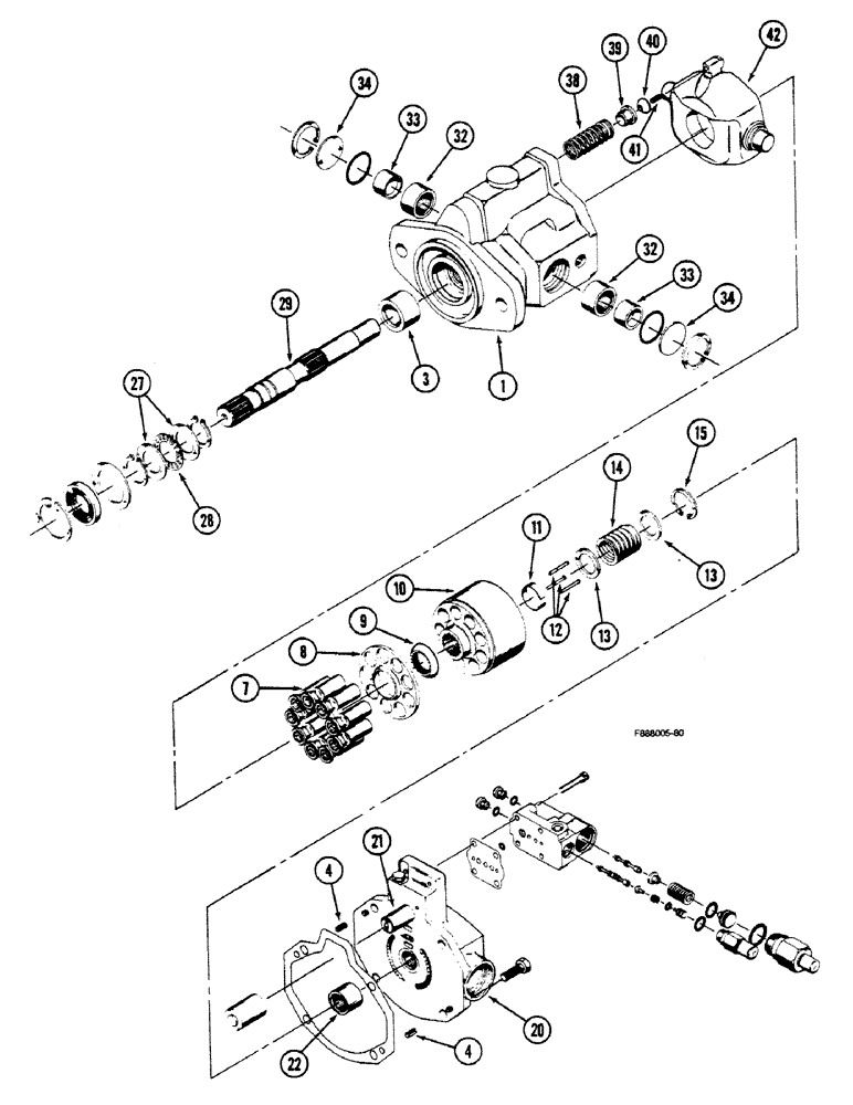Схема запчастей Case IH 9150 - (8-12) - HYDRAULIC PISTON PUMP ASSEMBLY (08) - HYDRAULICS