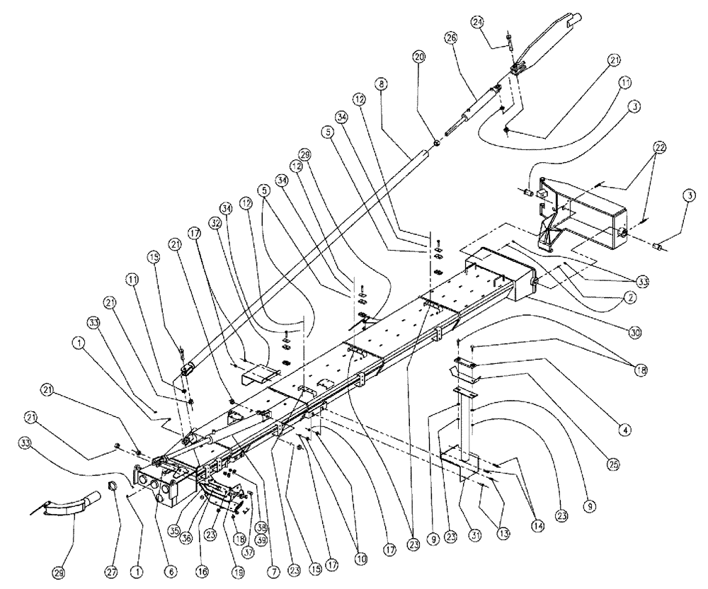 Схема запчастей Case IH 810 - (04-014) - BOOM GROUP, 2.5", 60 , INNER, RH Boom Group