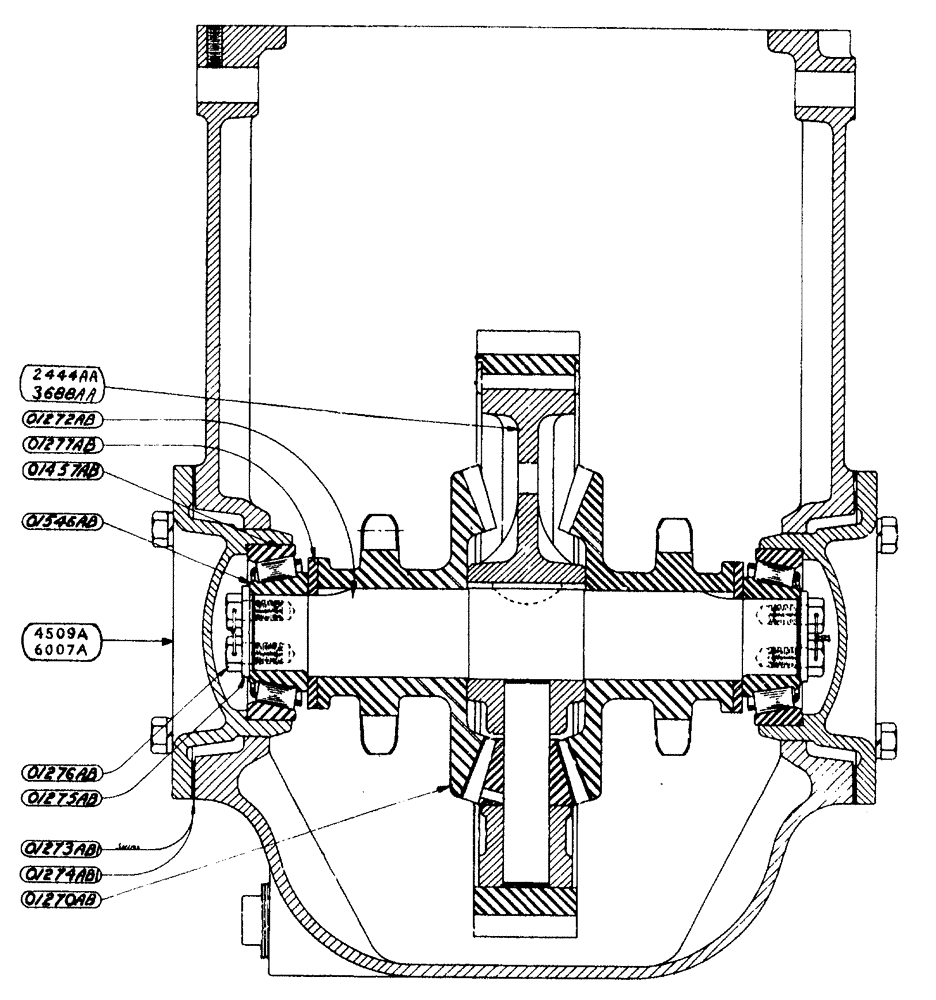 Схема запчастей Case IH LA-SERIES - (050) - DIFFERENTIAL SHAFT ASSEMBLY PRIOR TO TRACTOR NO. 5418607 (06) - POWER TRAIN