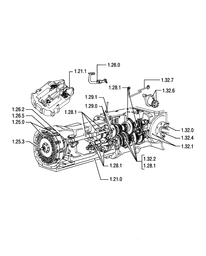 Схема запчастей Case IH JX75 - (SEC. 03) - TRANSMISSION (00) - GENERAL