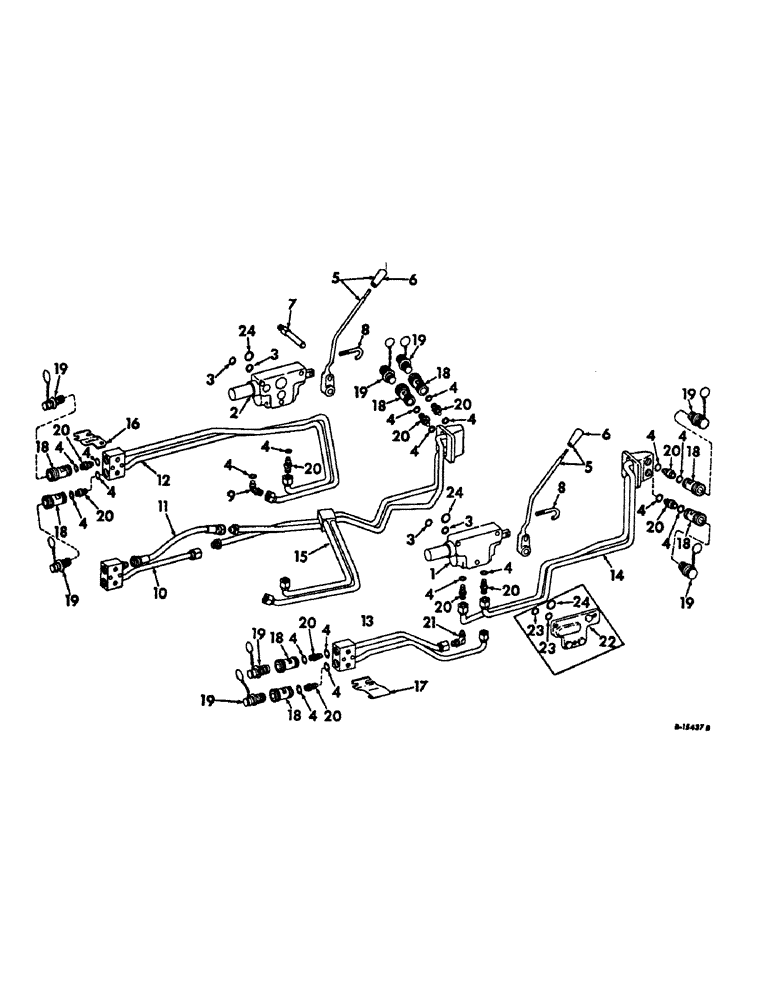 Схема запчастей Case IH 656 - (F-40) - HYDRAULICS, AUXILIARY HYDRAULIC VALVES AND TUBES, FARMALL TRACTORS WITH SERIAL NO. 41971 AND BELOW (07) - HYDRAULIC SYSTEM