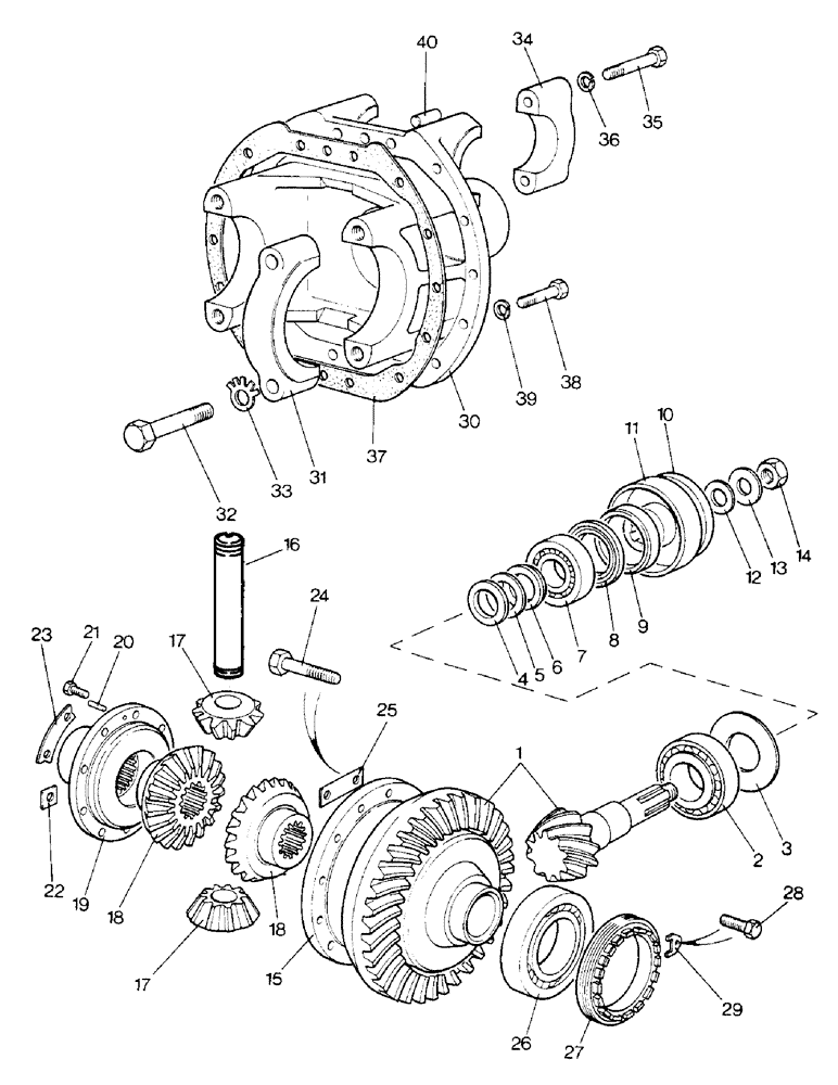 Схема запчастей Case IH 1390 - (G-04) - FRONT DIFFERENTIAL, MFD DAVID BROWN AXLE (04) - FRONT AXLE