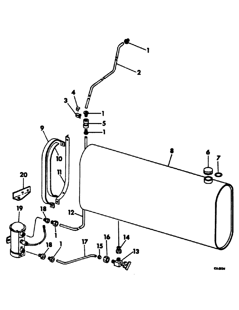 Схема запчастей Case IH 403 - (214) - FUEL TANK, CAP, LINES AND SUPPORT, C-282 ENGINE (10) - ENGINE