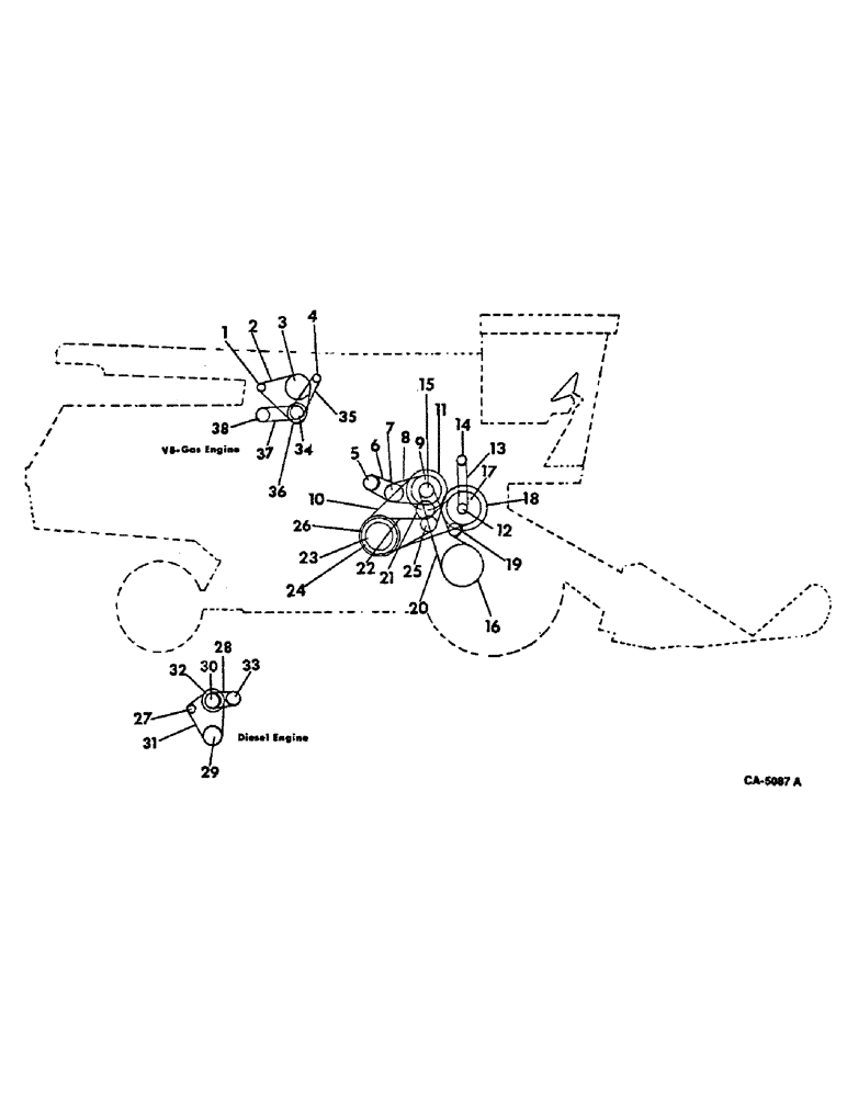 Схема запчастей Case IH 915 - (02-03) - MISCELLANEOUS, BELT AND PULLEY DIAGRAM, RIGHT SIDE Accessories & Attachments / Miscellaneous