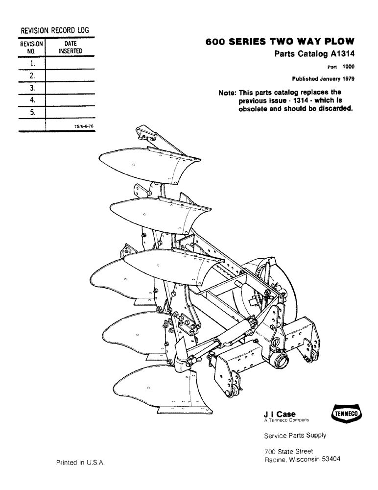 Схема запчастей Case IH 600-SERIES - (01) - 600 SERIES TWO WAY PLOW 