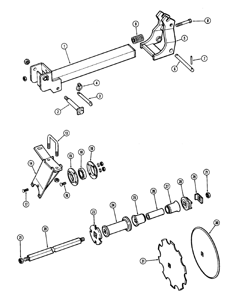 Схема запчастей Case IH F21H - (156) - 6 BLADE WING GANG, FRONT LEFT, 9 INCH SPACING, F21H, F21H-9-252 & F21H-0-256 
