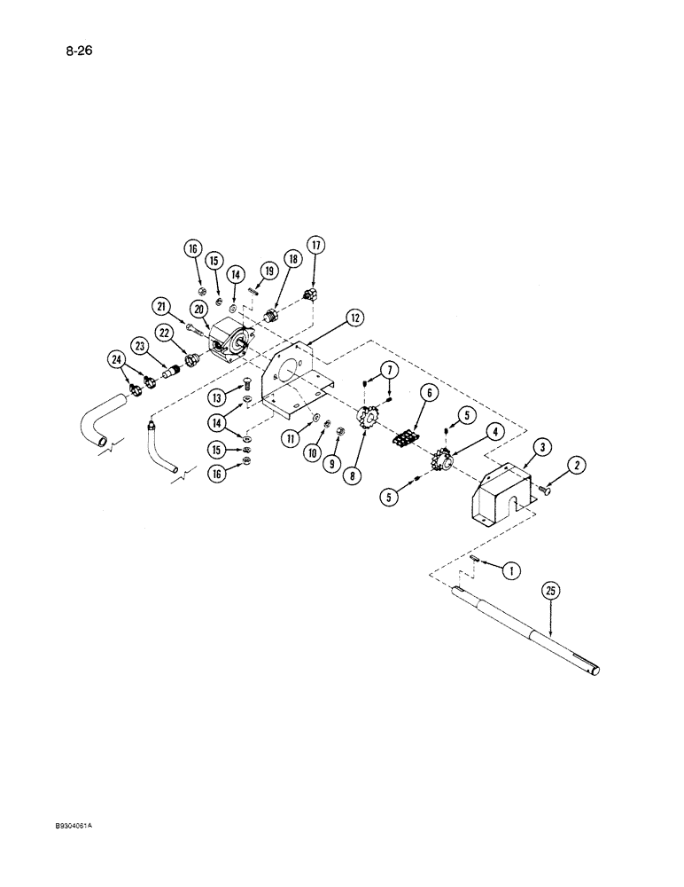Схема запчастей Case IH 1350 - (8-26) - HYDRAULIC PUMP AND COUPLING, 1350 SELF CONTAINED HYDRAULICS (07) - HYDRAULICS