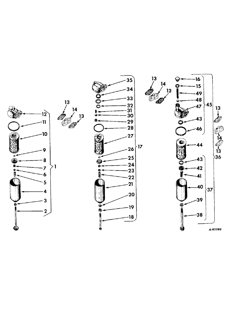 Схема запчастей Case IH 2424 - (054) - LUBRICATION SYSTEM, LUBRICATING OIL FILTER, DIESEL ENGINE TRACTORS Lubrication System