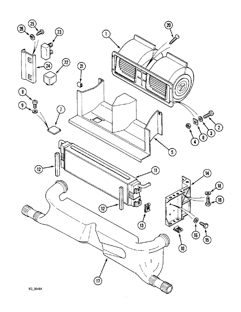 Схема запчастей Case IH 3230 - (9-068) - CAB, HEATER ASSEMBLY (09) - CHASSIS/ATTACHMENTS