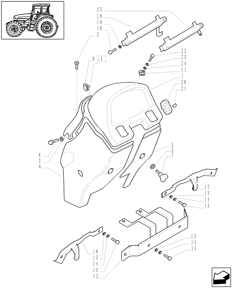 Схема запчастей Case IH JX1080U - (1.93.5) - INSTRUMENT PANEL (10) - OPERATORS PLATFORM/CAB