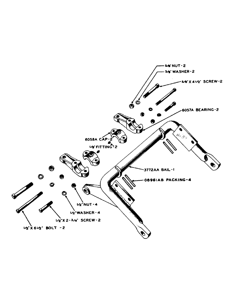 Схема запчастей Case IH S-SERIES - (153) - RAISING BAIL FOR TRACTOS WITH HYDRAULIC UNIT, SINGLE VALVE S, SC, SO, DUAL VALVE, SC (08) - HYDRAULICS