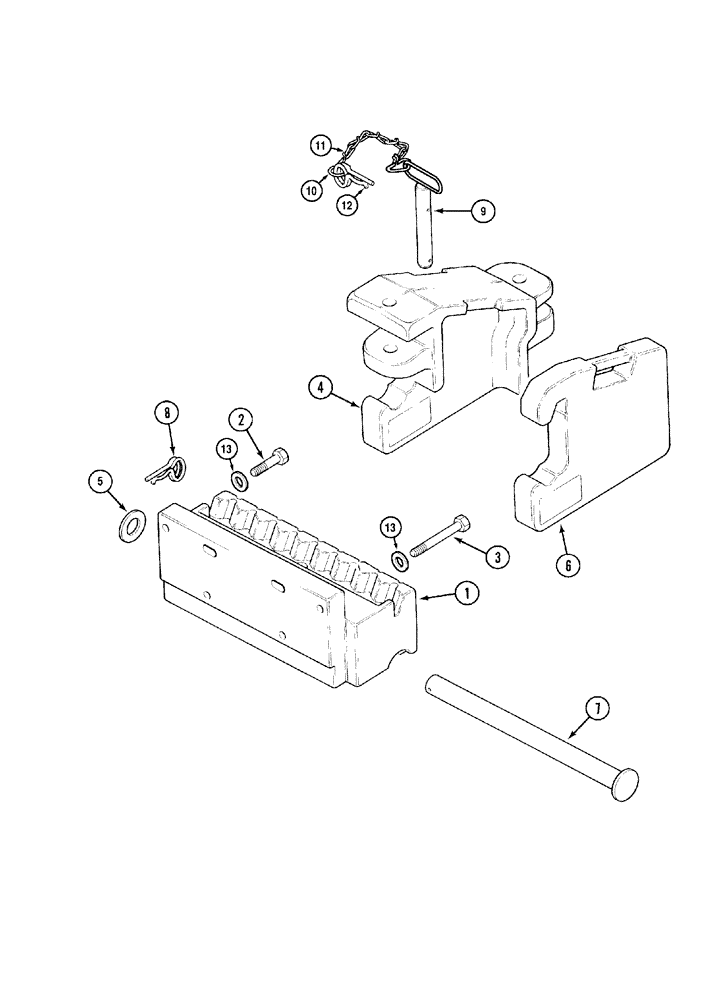 Схема запчастей Case IH MX100 - (09-03) - FRONT WEIGHTS (09) - CHASSIS/ATTACHMENTS