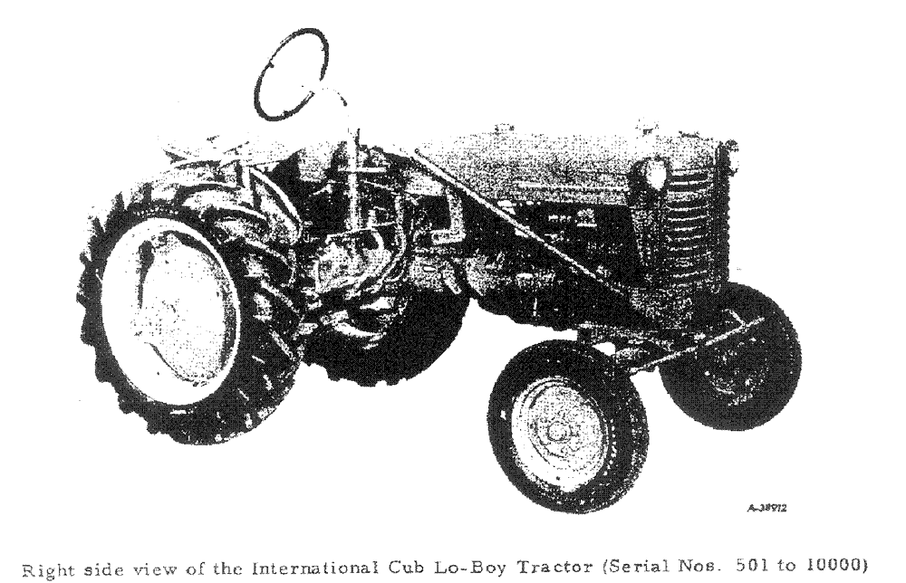 Схема запчастей Case IH INTERNATIONAL - (01-09[A]) - INTRODUCTION - RIGHT SIDE VIEW OF THE INTERNATIONAL CUB LO-BOY TRACTOR, SERIAL NOS. 501 TO 10000 (00) - GENERAL