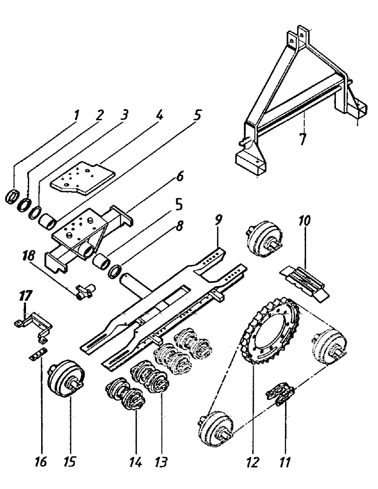Схема запчастей Case IH 7000 - (A03-09) - MAINFRAME, HALF TRACK KIT, 7000 Mainframe & Functioning Components