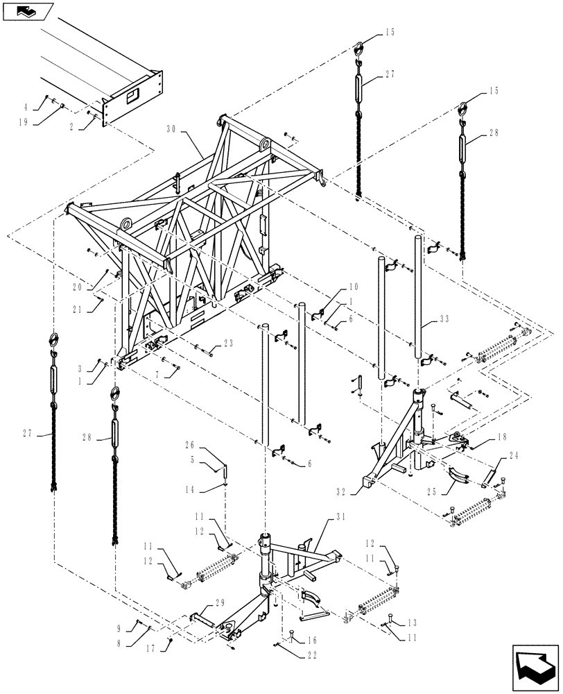 Схема запчастей Case IH 610 - (39.130.03) - BOOM MAST ASSEMBLY (39) - FRAMES AND BALLASTING