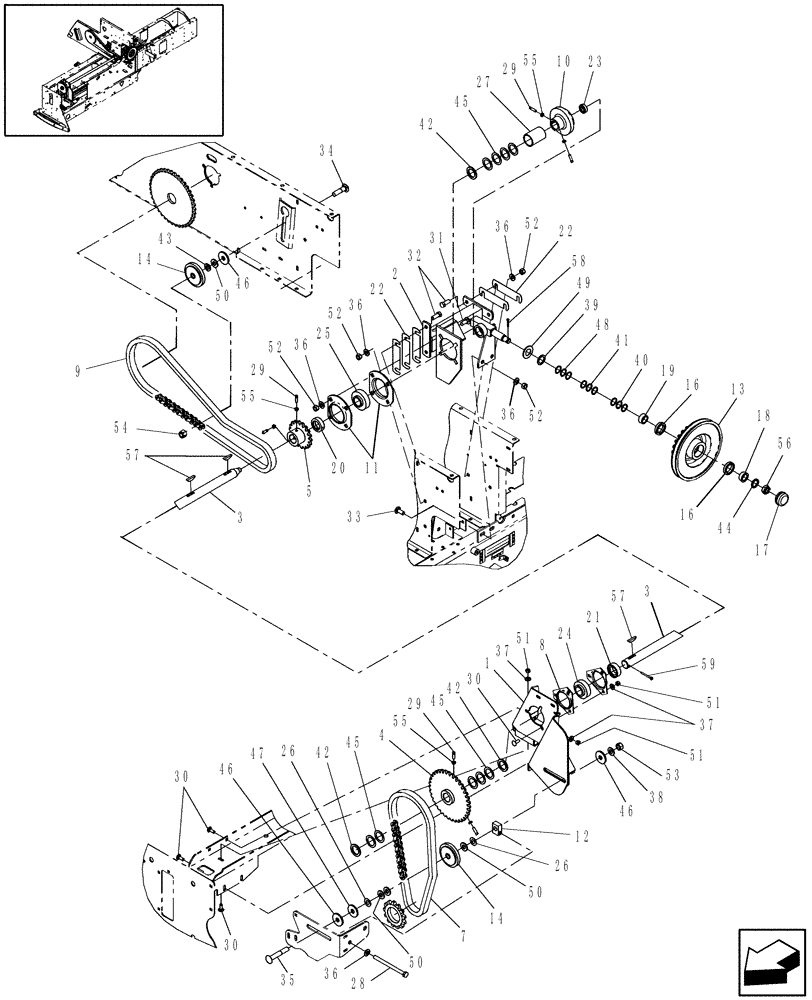 Схема запчастей Case IH SB541 - (60.220.06) - FEEDER DRIVESHAFT (60) - PRODUCT FEEDING