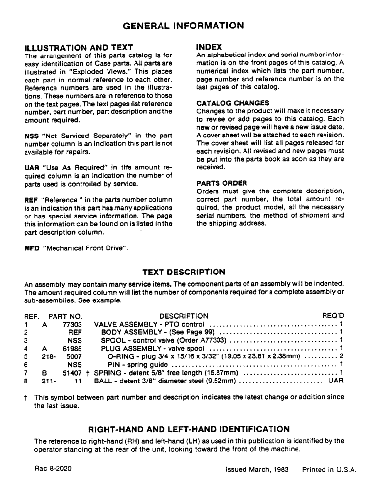 Схема запчастей Case IH 1390 - (2) - GENERAL INFORMATION (00) - PICTORIAL INDEX