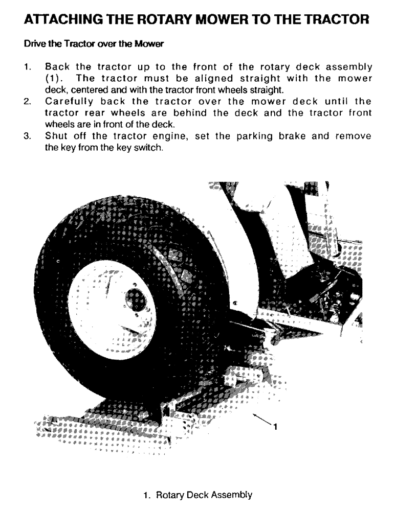 Схема запчастей Case IH 61MS - (07) - ATTACHING THE ROTARY MOWER TO THE TRACTOR 