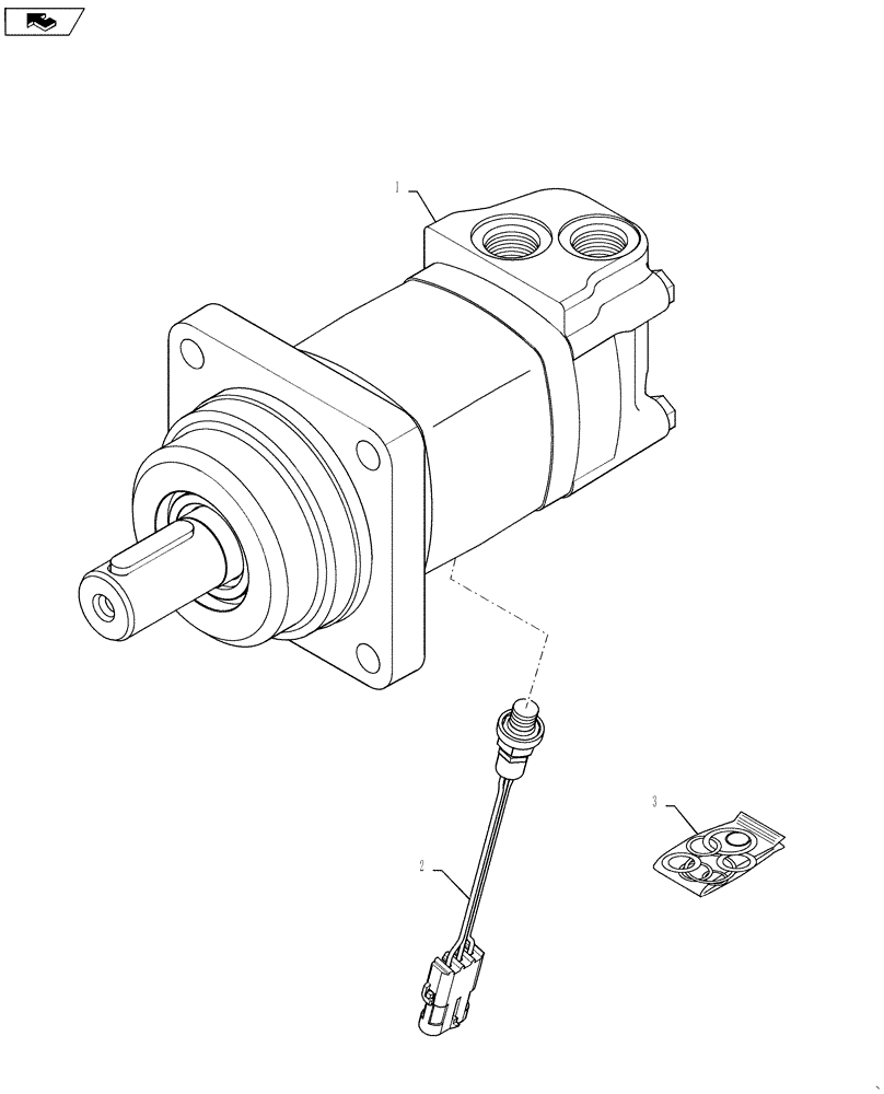 Схема запчастей Case IH 635 - (35.911.01) - HYDRAULIC MOTOR MODULE DOOR PRIMARY (35) - HYDRAULIC SYSTEMS