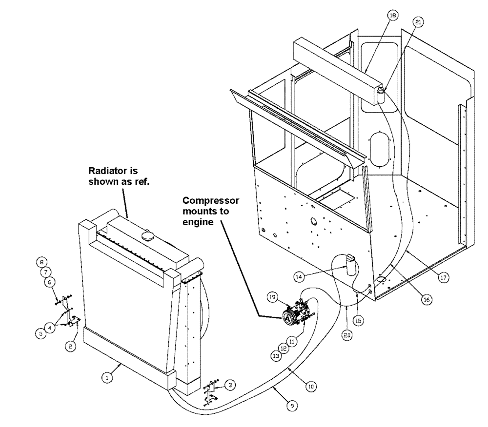 Схема запчастей Case IH 4375 - (01-005) - AIR CONDITIONER GROUP (10) - CAB