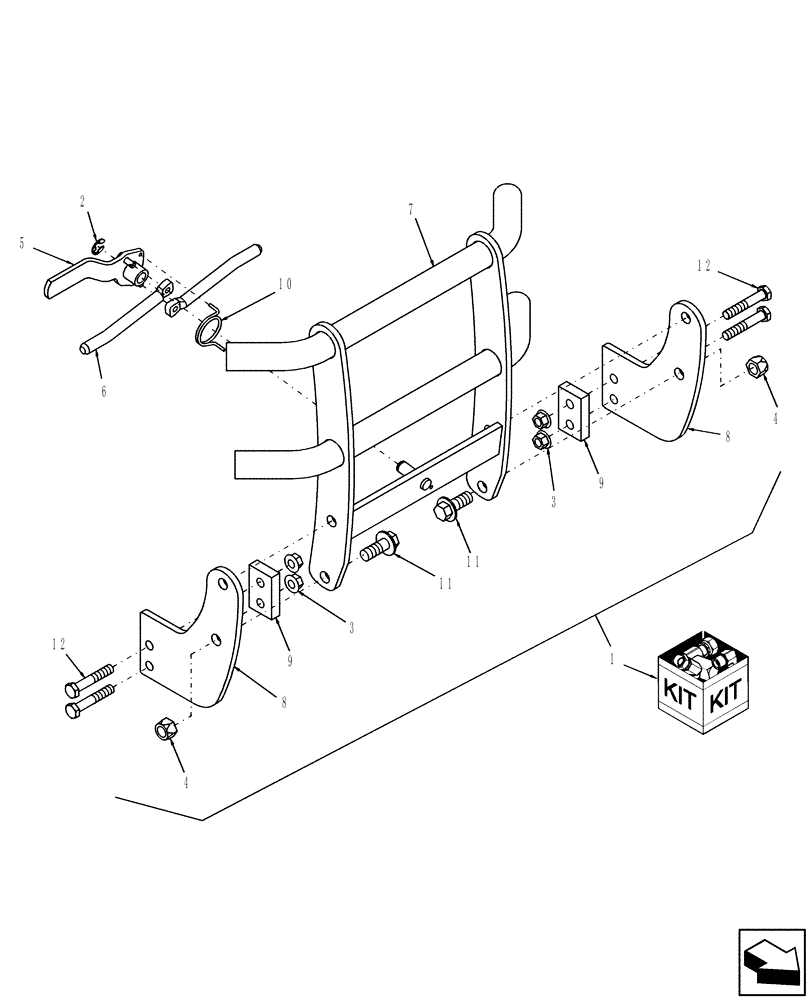 Схема запчастей Case IH LX330 - (010) - GRILLE GUARD KIT (82) - FRONT LOADER & BUCKET