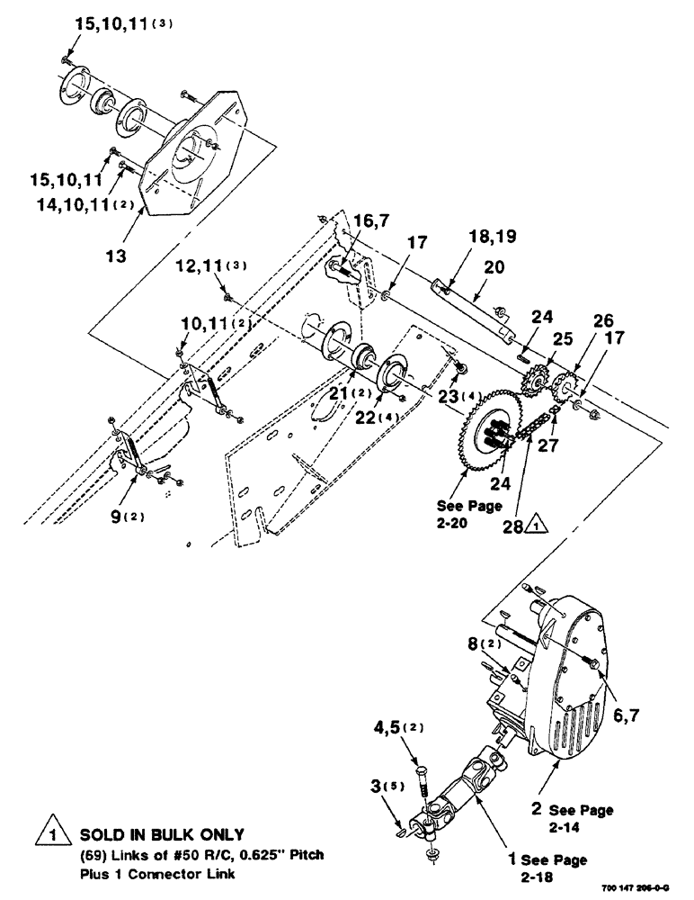 Схема запчастей Case IH SC416 - (2-10) - AUGER DRIVE ASSEMBLY, LEFT (09) - CHASSIS