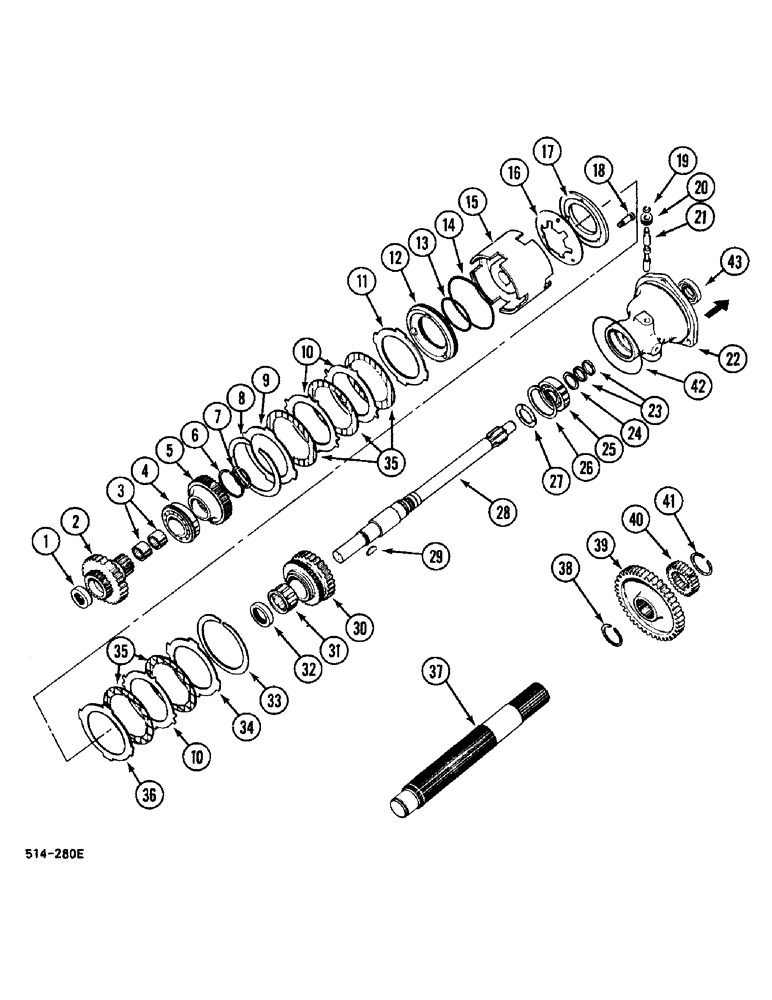 Схема запчастей Case IH 248 - (6-442) - TWO SPEED POWER SHIFT (06) - POWER TRAIN