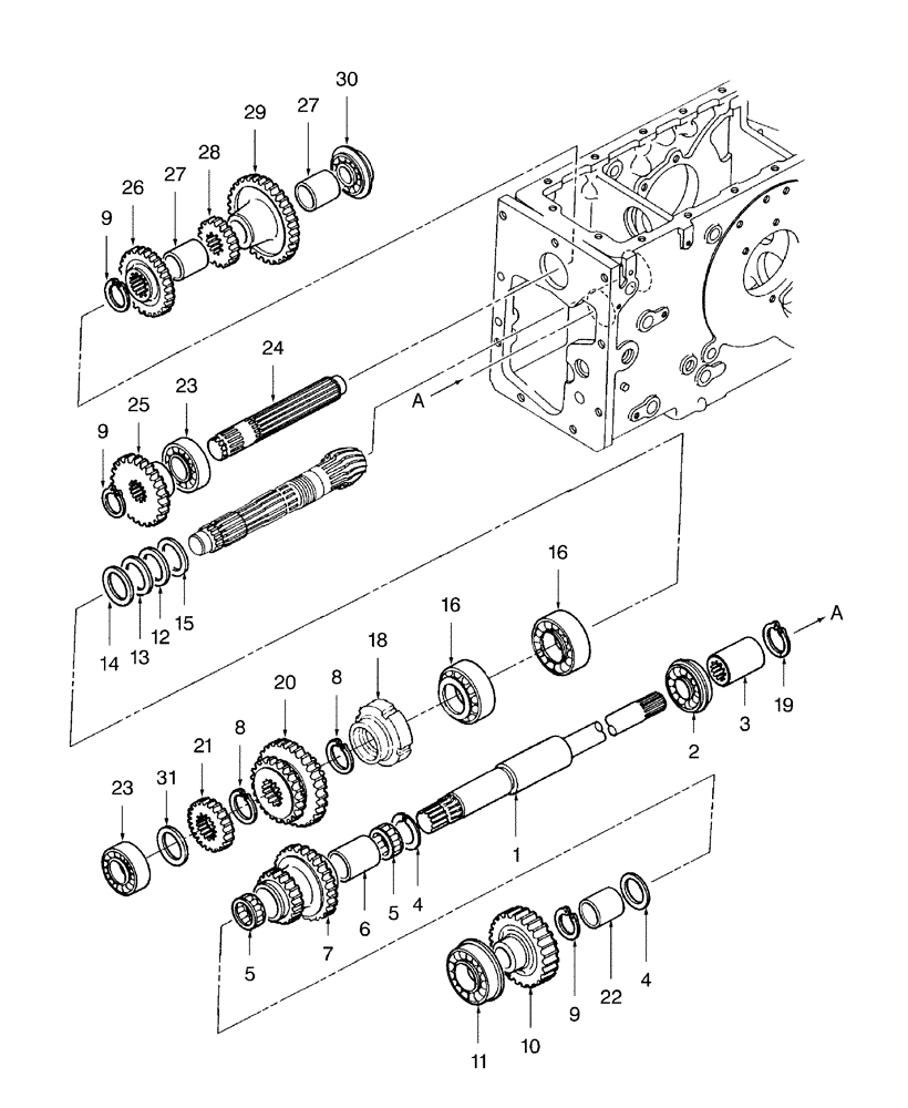 Схема запчастей Case IH DX33 - (03.12) - REAR TRANSMISSION GEARS, W/HST (03) - TRANSMISSION