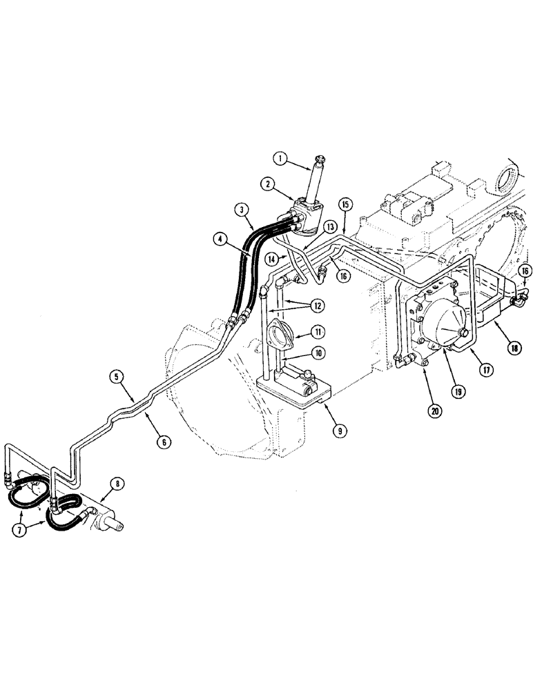 Схема запчастей Case IH 895 - (1-22) - PICTORIAL INDEX, POWER STEERING SYSTEM, MFD TRACTOR WITHOUT CAB (00) - PICTORIAL INDEX