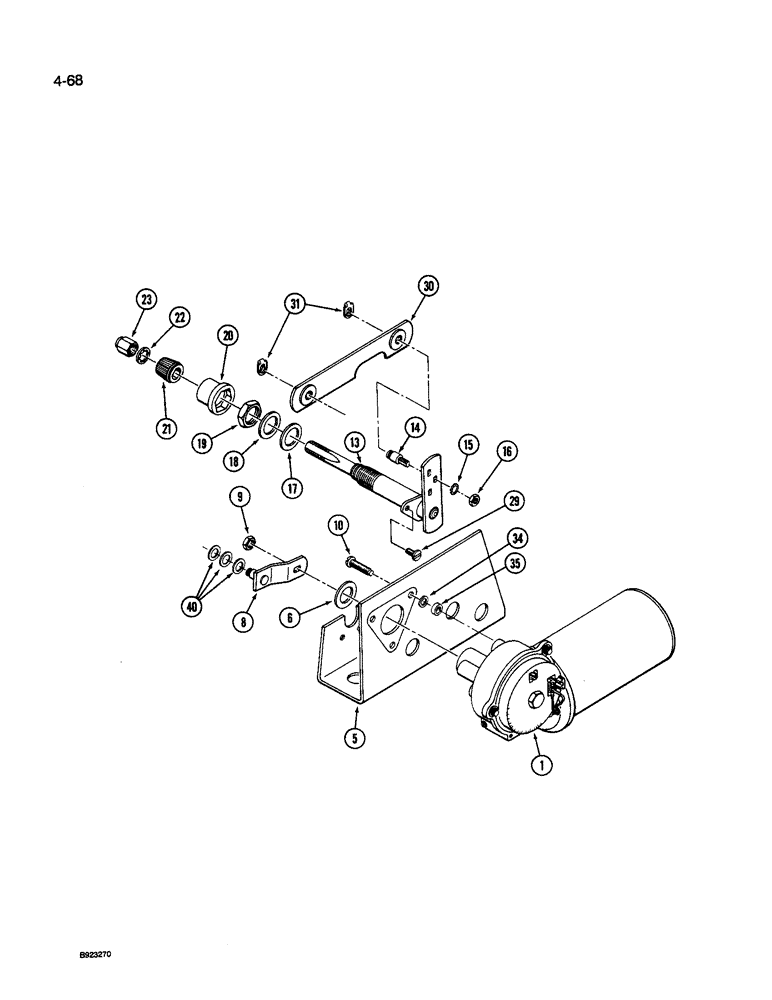 Схема запчастей Case IH 9260 - (4-068) - WIPER DRIVE, FRONT WINDOWS, PRIOR TO P.I.N. JCB0027741 (04) - ELECTRICAL SYSTEMS