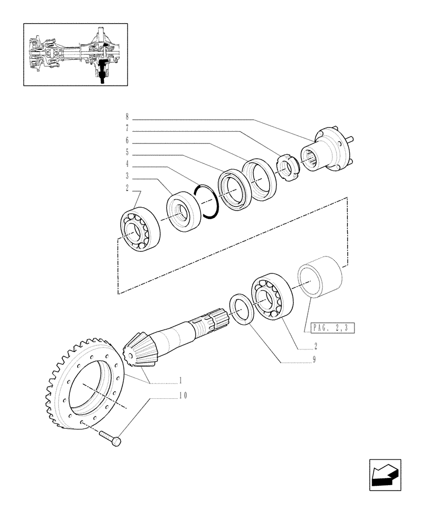 Схема запчастей Case IH MXM140 - (1.40.9/06[01]) - (VAR.519-520) CLASS 4 4WD FRONT AXLE WITH SUSPENSIONS AND "TERRALOCK" - BEVEL GEAR PAIR (04) - FRONT AXLE & STEERING