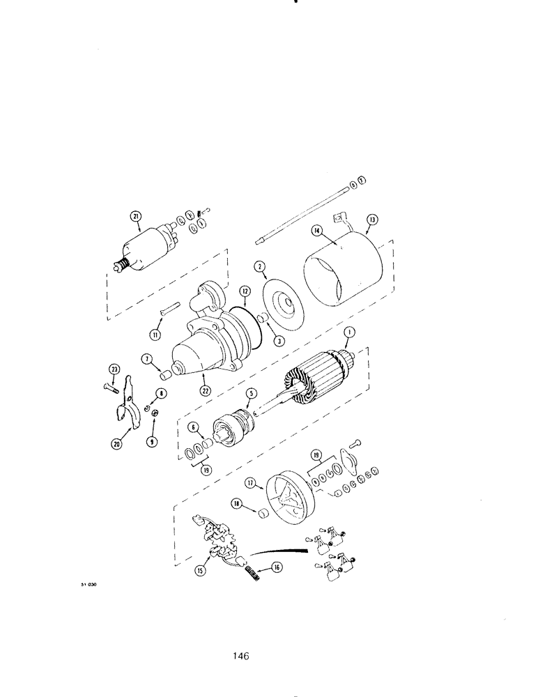 Схема запчастей Case IH 6590 - (146) - STARTER ASSEMBLY 