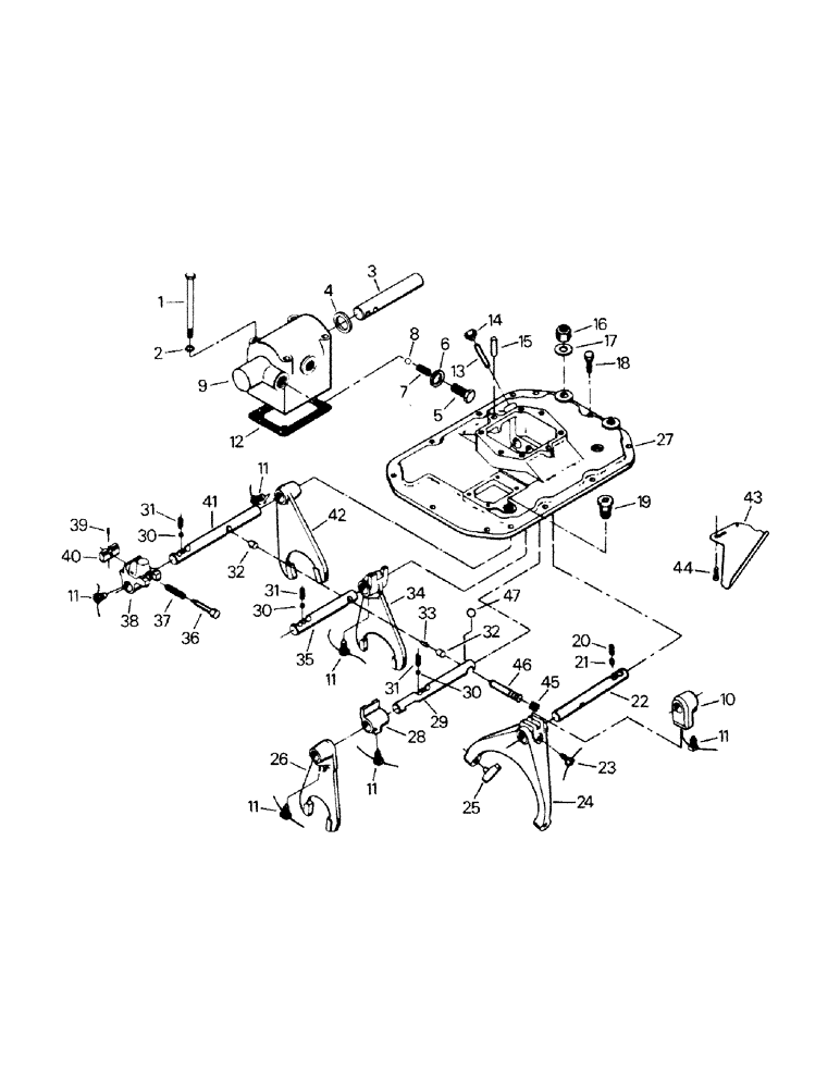 Схема запчастей Case IH SM-325 - (04-32) - TRANSMISSION SHIFTER HOUSING (04) - Drive Train