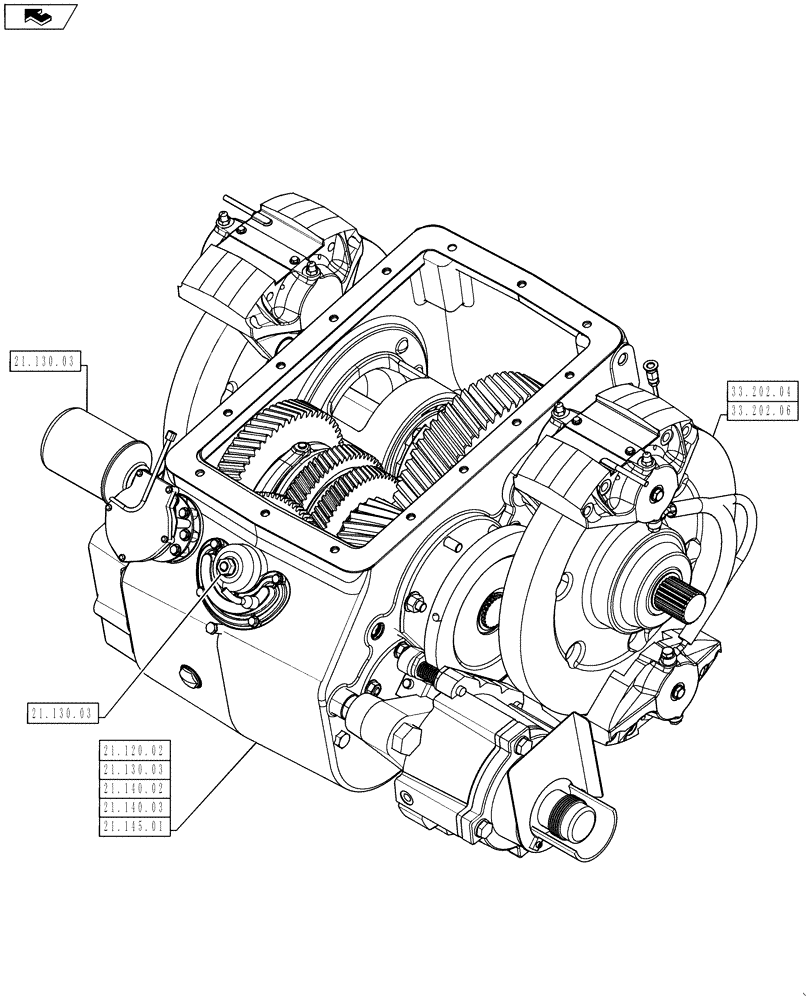 Схема запчастей Case IH 8230 - (00.000.21) - PICTORIAL INDEX - TRANSMISSION (00) - GENERAL & PICTORIAL INDEX