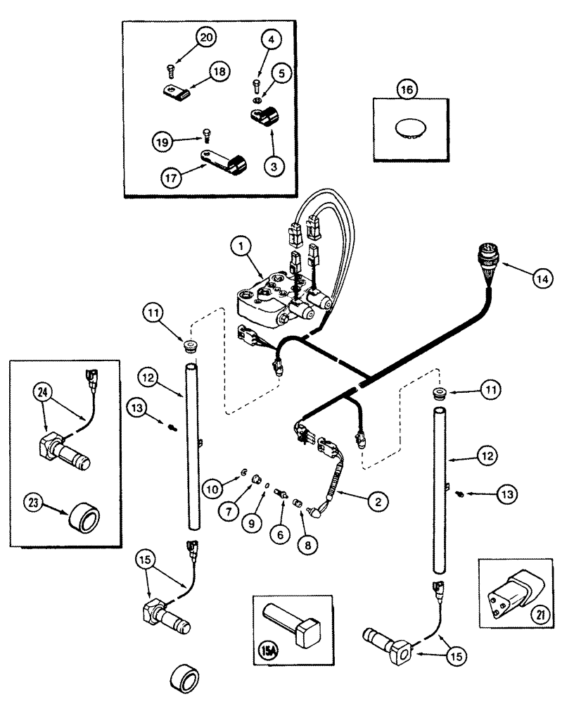 Схема запчастей Case IH 8950 - (4-020) - HITCH CONTROL HARNESSES (04) - ELECTRICAL SYSTEMS