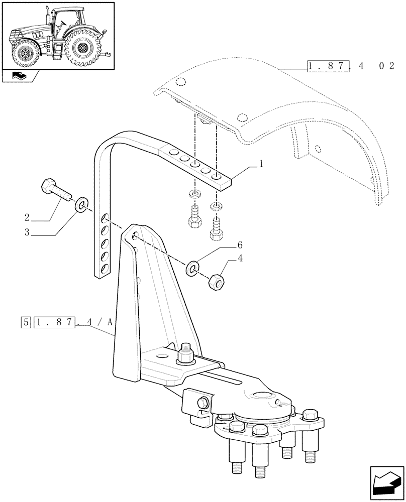 Схема запчастей Case IH PUMA 155 - (1.87.4[01]) - DYNAMIC FRONT FENDERS - SUPPORT (VAR.333884-334884-335884-337884) (08) - SHEET METAL