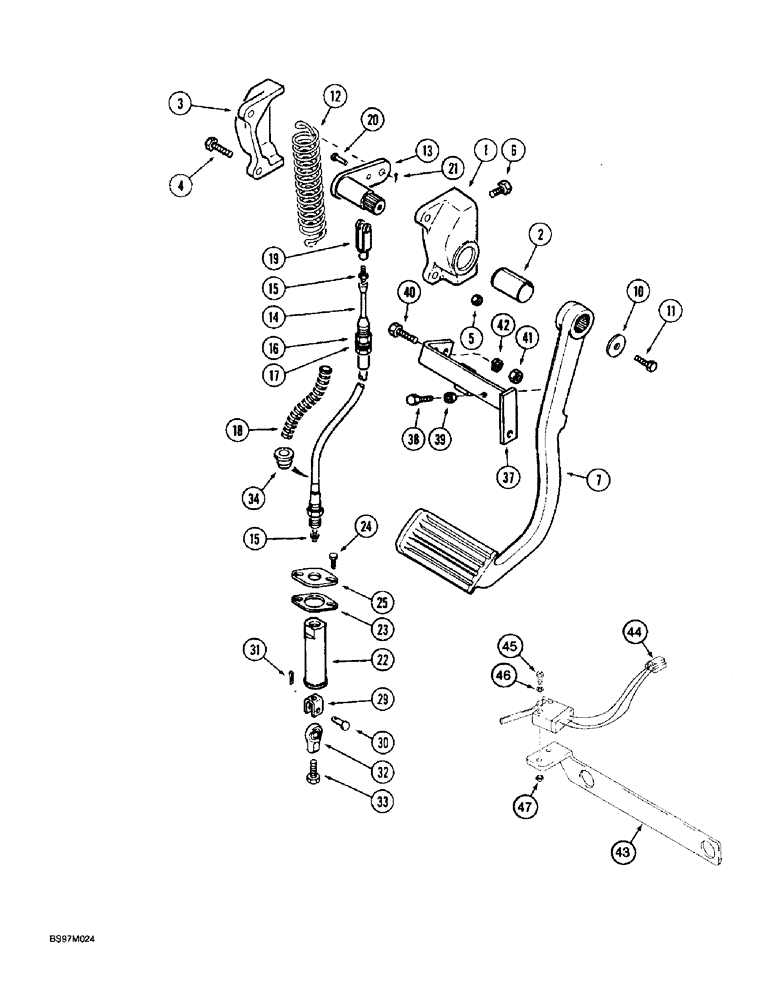 Схема запчастей Case IH 8940 - (6-054) - INCHING PEDAL (06) - POWER TRAIN