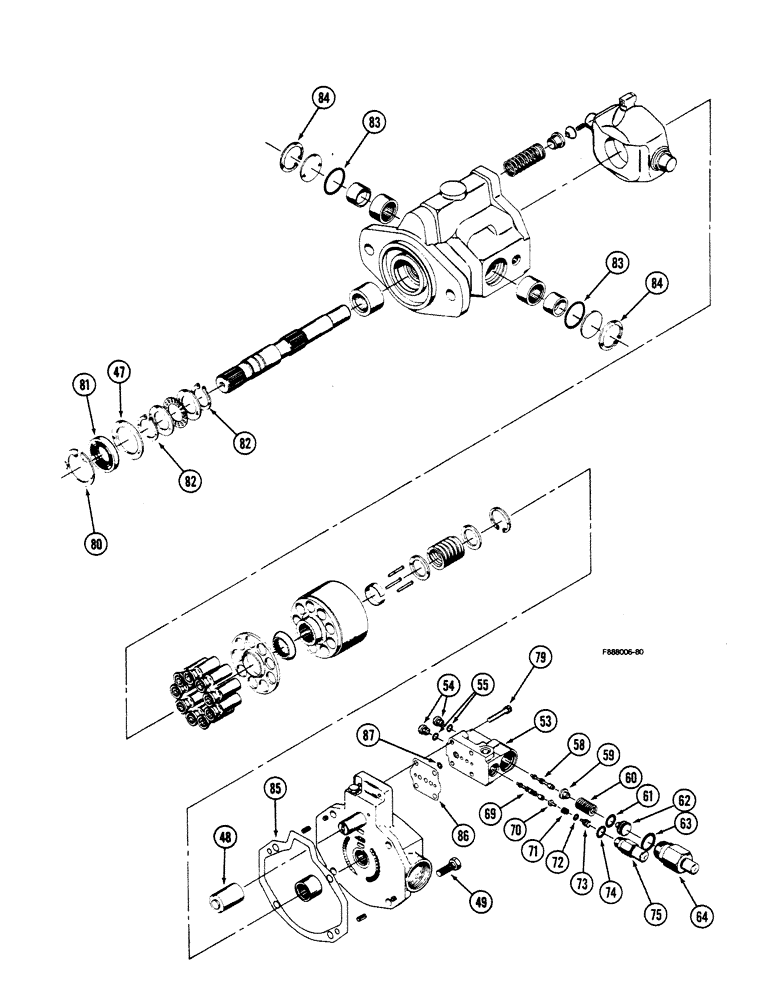 Схема запчастей Case IH 9150 - (8-14) - HYDRAULIC PISTON PUMP ASSEMBLY, (CONT) (08) - HYDRAULICS