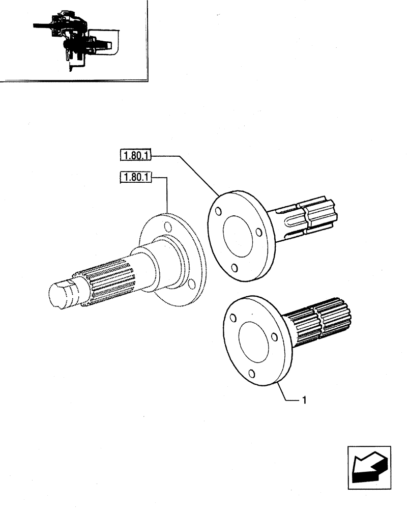 Схема запчастей Case IH JX65 - (1.80.1/03) - (VAR.793) POWER TAKE OFF - SHAFT (07) - HYDRAULIC SYSTEM