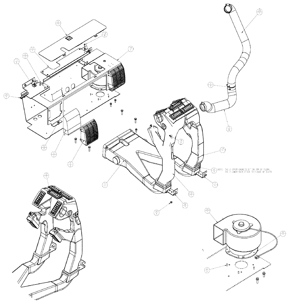 Схема запчастей Case IH SPX3320 - (01-015) - CLIMATIZATION PACKAGE Cab Interior