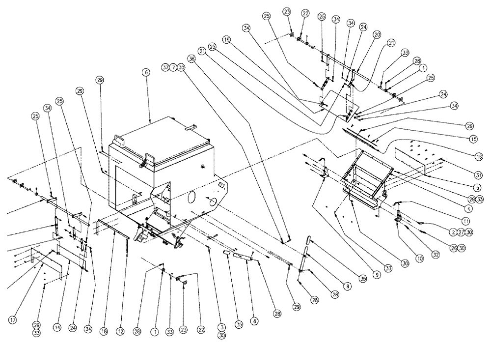 Схема запчастей Case IH 810 - (02-026) - BIN GROUP, TRIPLE BIN, RH, 50 CU. FT. Bin Group