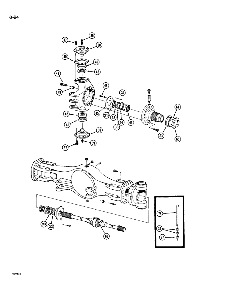 Схема запчастей Case IH 9260 - (6-094) - STEERABLE AXLE, AXLE HOUSING AND SPINDLE TRUNNION (CONTD) (06) - POWER TRAIN