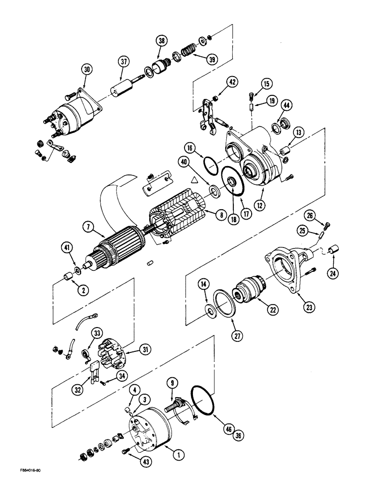 Схема запчастей Case IH STEIGER - (4-34) - STARTER ASSEMBLY (04) - ELECTRICAL SYSTEMS
