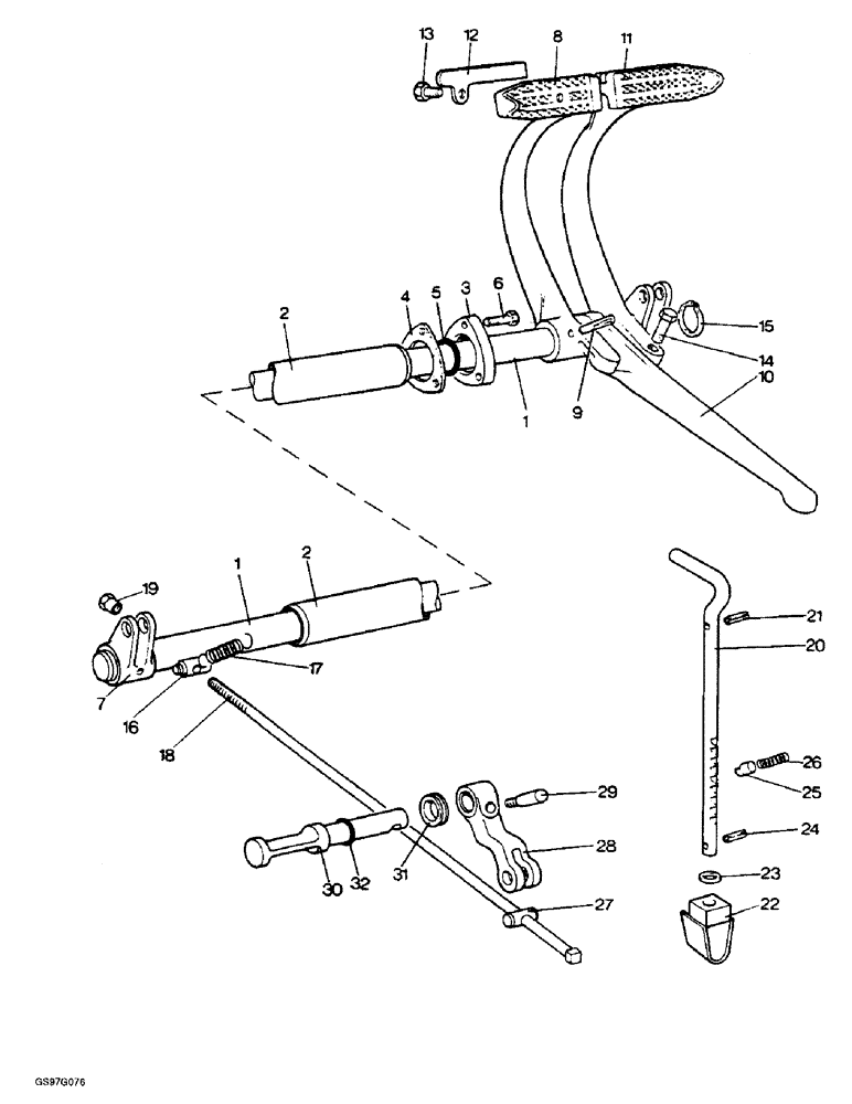 Схема запчастей Case IH 1212 - (7-12) - BRAKE LINKAGE, 1210, 1212, 1210G AND 1212G TRACTORS (07) - BRAKES