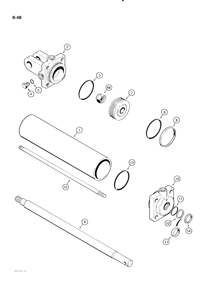 Схема запчастей Case IH 475 - (8-48) - WING LIFT CYLINDER- 1255248C92 (08) - HYDRAULICS